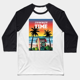 sunset surf on the beach Baseball T-Shirt